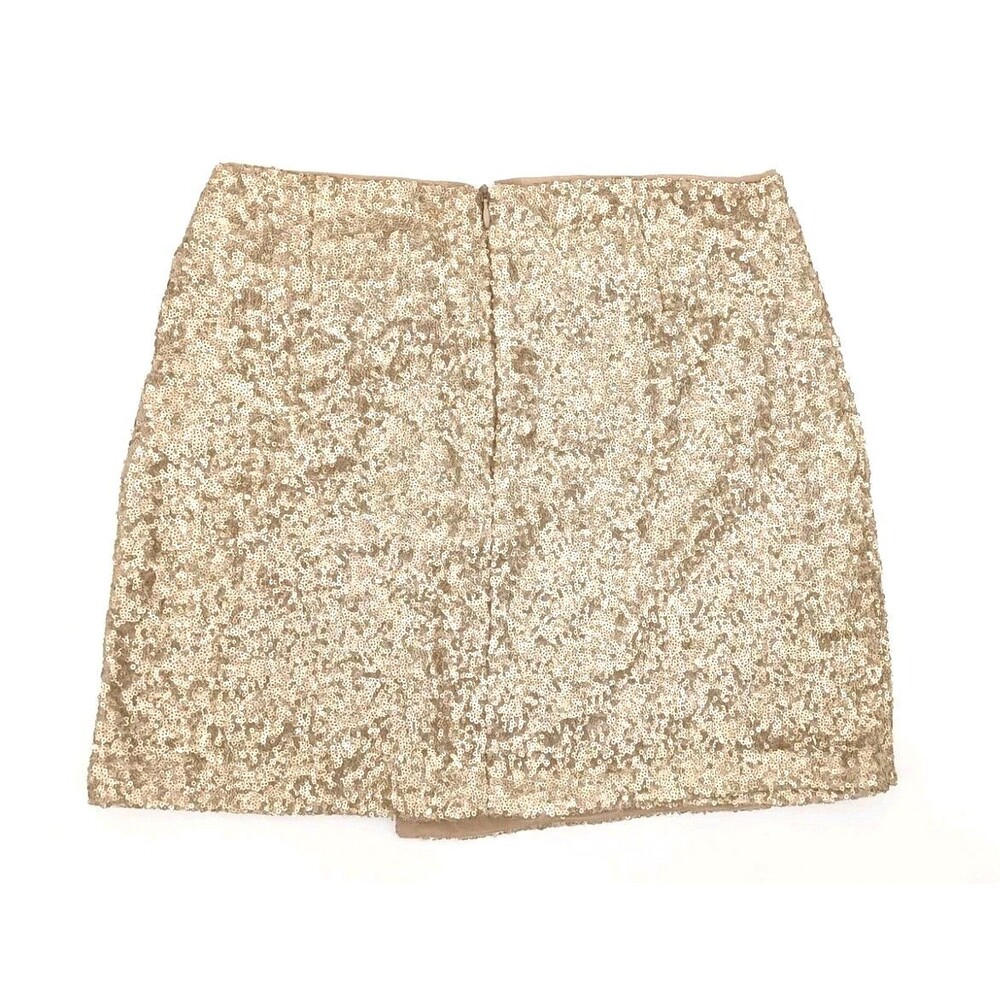 House of Harlow 1960 Champagne Sequin Draped Twist Mini Skirt Quiet Luxury Glam - Picture 3 of 10